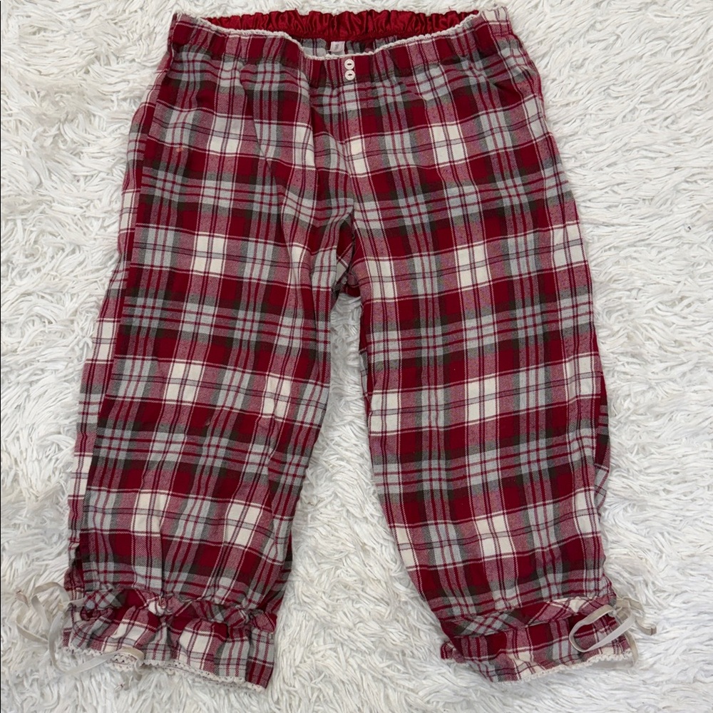 Gap Body Flannel Plaid Capri Knicker Pajama Pants Size Small
